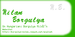 milan borgulya business card